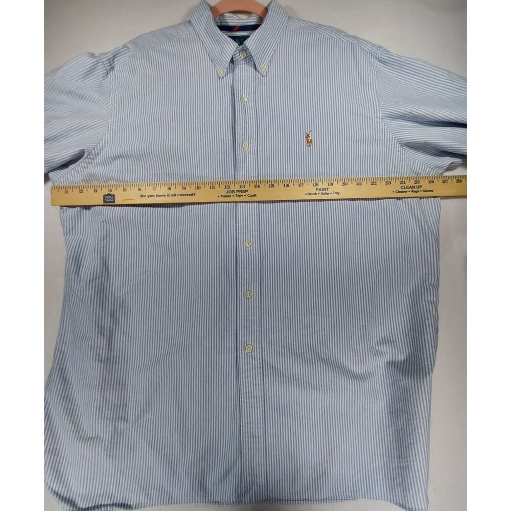 RALPH LAUREN Mens Blue Striped Cotton Button-Down Classic Fit Shirt Sz 2XL Pony - Picture 5 of 8